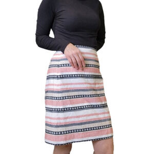 Size 4 Pencil Skirt knee-length Cotton blend Woven White Tan Black Pink LOFT